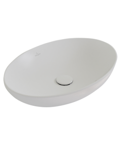 Loop Slim 560 Oval Vessel Basin | Stone White