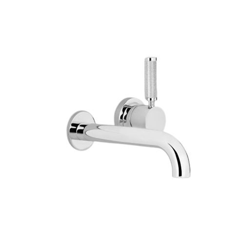 Icon + Lever Knurled Wall Set with 250mm Spout - Sea of White