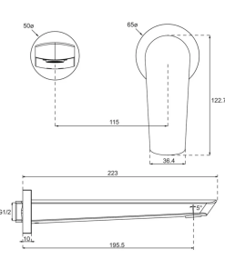 Alternative view of Stratos Wall Mounted Basin Mixer
