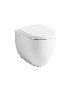 Flo NoRim Pedestal Pan & Seat in Gloss White