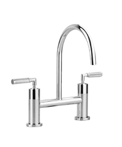 Icon + Lever Knurled Kitchen Set with 200mm Swivel Spout