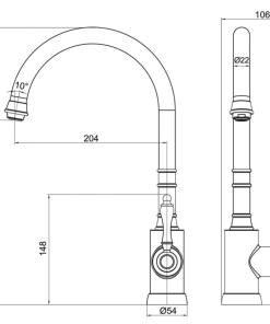 Alternative view of Avia 2.0 Kitchen Mixer | Ceramic Lever