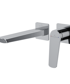 Alternative view of Stratos Rectangular Wall Mounted Basin Mixer