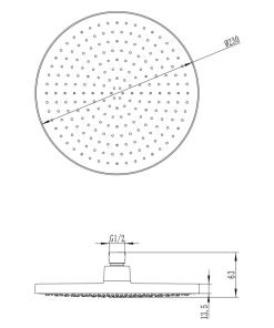 Alternative view of Architectura Style 230Ø Overhead Shower