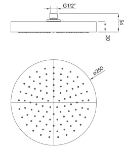 Alternative view of Embrace Elite 250Ø Overhead Shower