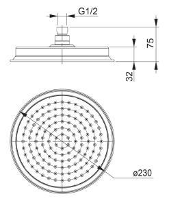 Alternative view of Avia 2.0 230Ø Overhead Shower
