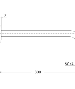 Alternative view of Avia 2.0 Shower Arm 300mm