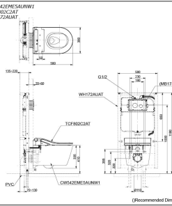 Alternative view of Wall Hung Toilet with Washlet RW