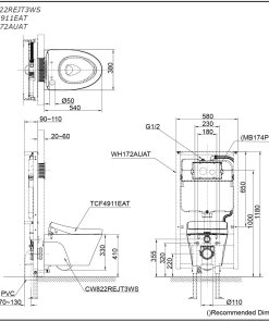 Alternative view of Wall Hung Toilet with Washlet S7