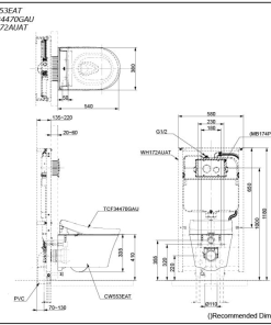 Alternative view of Wall Hung Toilet with Washlet S5