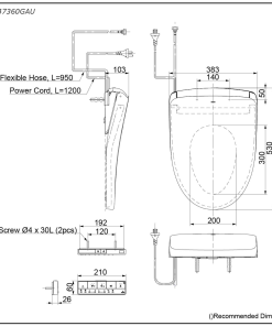 Alternative view of Washlet S7 (Elongated)