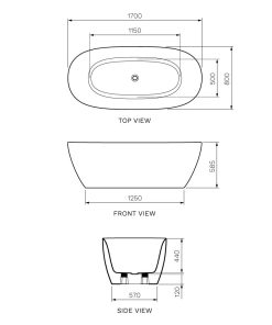 Alternative view of Ellisse 1700 Freestanding Bath