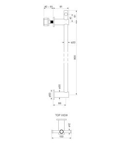 Alternative view of Pegasi Vertical Heated Towel Rail W TBar