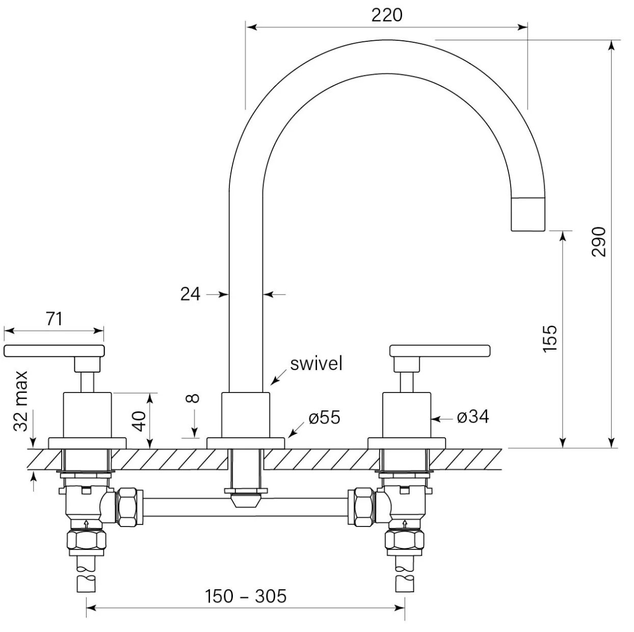 Chisel D Lever Sink Set - Image 2