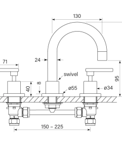 Alternative view of Chisel D Lever Basin Set