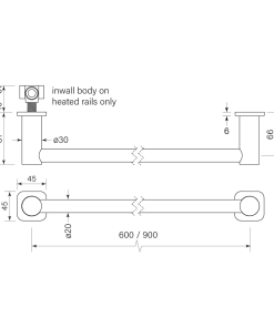 Alternative view of Zeos Heated Towel Rail 600
