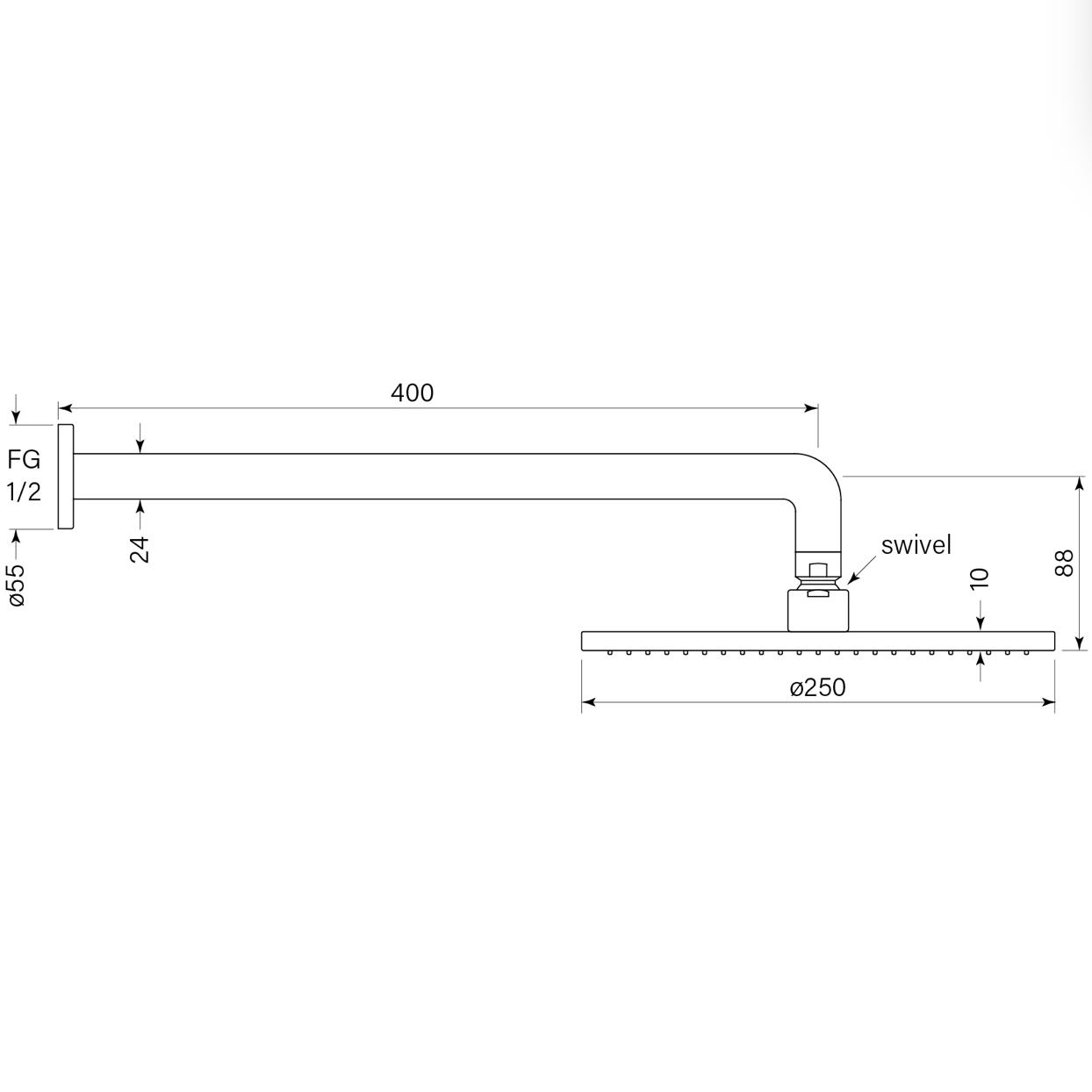 Pegasi Overhead Shower 400 Wa 250h - Image 2