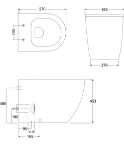 Alternative view of Hyde Rimless Wall Faced Pan
