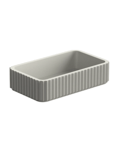Meek Doric Rectangular Basin in Mid-Grey Concrete